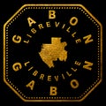 Gabon Libreville Seal Map Design Royalty Free Stock Photo