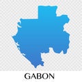 Gabon map in Africa continent illustration design