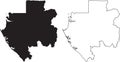 Gabon Map. Black silhouette country map isolated on white background. Black outline on white background. Vector file