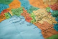 Gabon on a map. Selective focus on label