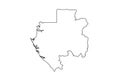 Gabon outline map country shape