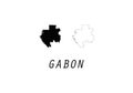 Gabon outline map country shape