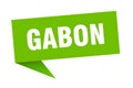 Gabon sticker. Gabon signpost pointer sign.