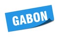 Gabon sticker. Gabon square peeler sign.