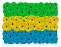 Gabonese flag made of gerbera flowers