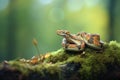gaboon viper on a sundrenched forest rock