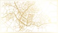 Gaborone Botswana City Map in Retro Style in Golden Color. Outline Map