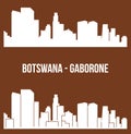 Gaborone, Botswana city silhouette