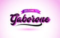 Gaborone Welcome to Creative Text Handwritten Font with Purple Pink Colors Design