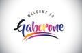 Gaborone Welcome To Message in Purple Vibrant Modern Colors.