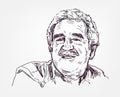 Gabriel Garcia Marquez vector sketch portrait illustration editorial