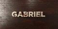 Gabriel - grungy wooden headline on Maple - 3D rendered royalty free stock image