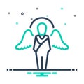 Mix icon for Gabriel, angel and archangel Royalty Free Stock Photo