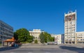 Gabrovo municipality building and clock tower in Gabrovo, Bulgaria