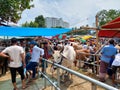 Gabtoli, Dhaka, Bangladesh:12/3/2021- People in the animal market to buy cow in the biggest animal market of Bangladesh. South