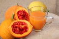 Gac fruit, Baby Jackfruit and juice Royalty Free Stock Photo