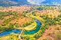 Gacka river valley aerial view