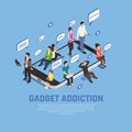 Gadget Addiction Isometric Concept