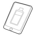 Gadget charging battery icon, outline style