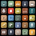 Gadget flat icons with long shadow