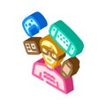 gadget geek tech enthusiast isometric icon vector illustration