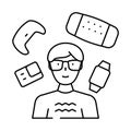 gadget geek tech enthusiast line icon vector illustration