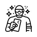 gadget geek tech enthusiast line icon vector illustration
