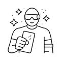 gadget geek tech enthusiast line icon vector illustration