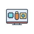 Color illustration icon for Gadget, appliance and device