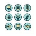 Gadget Icon Set Royalty Free Stock Photo