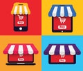 Flat Design Gadget Icon Shop