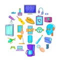 Gadget icons set, cartoon style Royalty Free Stock Photo