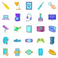 Gadget icons set, cartoon style Royalty Free Stock Photo