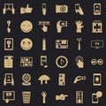 Gadget icons set, simple style