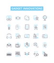 Gadget innovations vector line icons set. Tech, Gadgets, Innovation, Robotics, Smartphone, AI, Wearables illustration