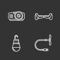 Gadgets chalk icons set Royalty Free Stock Photo