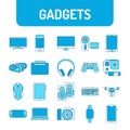 Gadgets color line icons set. Electronic devices. Royalty Free Stock Photo