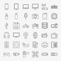 Gadgets and Devices Line Art Design Icons Big Set Royalty Free Stock Photo