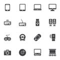 Gadgets, electronic devices vector icons set Royalty Free Stock Photo
