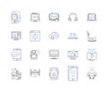 Gadgets and widgets line icons collection. Tech, Innovation, Electronic, Smart, Portable, Accessories, Mobile vector and
