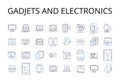 Gadjets and electronics line icons collection. Devices, Appliances, Tech, Gadgets, Machines, Devices, Gizmos vector and