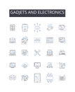 Gadjets and electronics line icons collection. Revenue, Mtization, Business model, Strategy, Profit, Cash flow