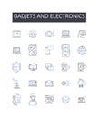 Gadjets and electronics line icons collection. Devices, Appliances, Tech, Gadgets, Machines, Devices, Gizmos vector and