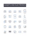 Gadjets and electronics line icons collection. Devices, Appliances, Tech, Gadgets, Machines, Devices, Gizmos vector and