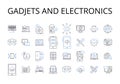 Gadjets and electronics line icons collection. Devices, Appliances, Tech, Gadgets, Machines, Devices, Gizmos vector and