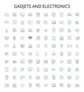 Gadjets and electronics outline icons collection. Gadgets, Electronics, Technology, Devices, Innovations, Smartphones