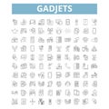 Gadjets icons, line symbols, web signs, vector set, isolated illustration