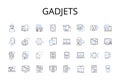 Gadjets line icons collection. Electronics, Technology, Machinery, Appliances, Devices, Instruments, Tools vector and