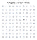 Gadjets and software outline icons collection. Gadgets, Software, Electronics, Technology, Computers, Phones, Tablets