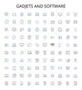 Gadjets and software outline icons collection. Gadgets, Software, Electronics, Technology, Computers, Phones, Tablets